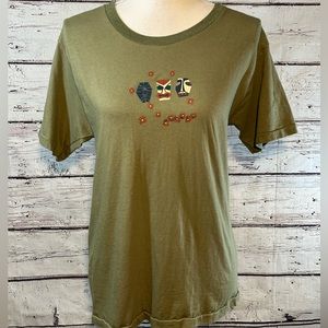 JOCKEY T-Shirt Olive Green w Tiki Graphic-L/XL